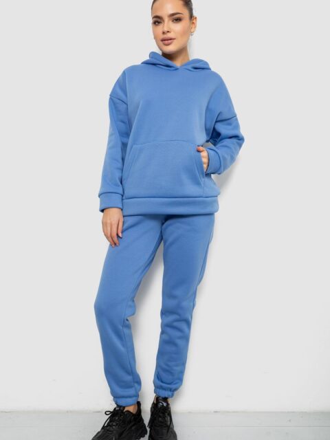 Спортивный костюм женский на флисе, цвет голубой, 257R85